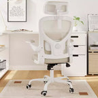 Chaise de bureau ergonomique pour la maison - Avec support lombaire, accoudoirs relevables et appui-tête pour le travail et les études (Noir)