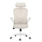Chaise de bureau ergonomique pour la maison - Avec support lombaire, accoudoirs relevables et appui-tête pour le travail et les études (Noir)