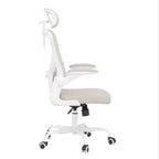 Chaise de bureau ergonomique pour la maison - Avec support lombaire, accoudoirs relevables et appui-tête pour le travail et les études (Noir)