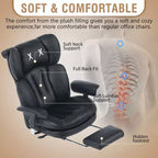 Fauteuil de bureau ergonomique grande taille, chaise d'ordinateur en cuir PU à dossier haut, fauteuil de direction à siège large avec repose-pieds et support lombaire