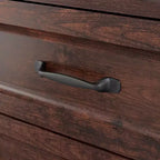 Table de chevet rustique moderne avec station de charge, 2 tiroirs et étagère ouverte