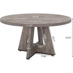 Grande table à manger ronde en bois de ferme avec piètement croisé, table de cuisine en bois pour salle à manger, coin petit-déjeuner