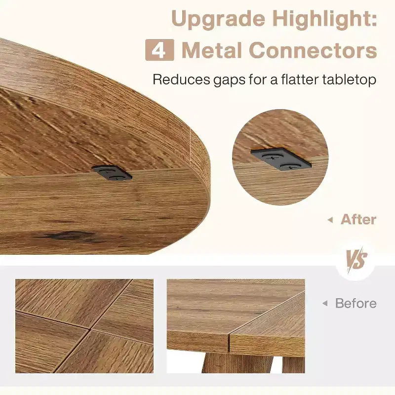 Grande table à manger ronde en bois de ferme avec piètement croisé, table de cuisine en bois pour salle à manger, coin petit-déjeuner