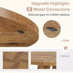 Grande table à manger ronde en bois de ferme avec piètement croisé, table de cuisine en bois pour salle à manger, coin petit-déjeuner