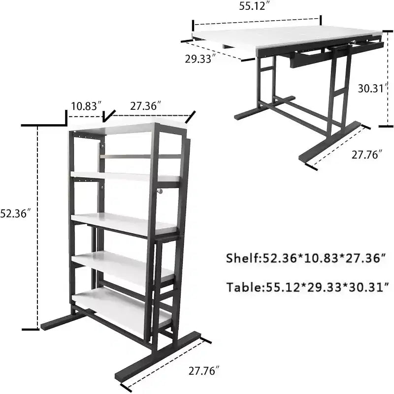 Étagère et Table 2-en-1 - Design Convertible Gain de Place