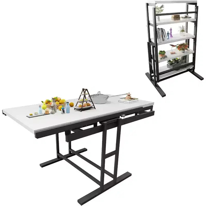 Étagère et Table 2-en-1 - Design Convertible Gain de Place