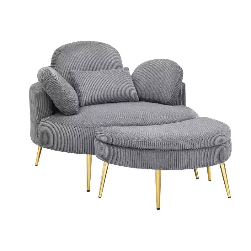 Canapé-lit moderne et compact avec pouf de rangement mobile, fauteuil rembourré pour salon, appartement