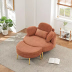 Canapé-lit moderne et compact avec pouf de rangement mobile, fauteuil rembourré pour salon, appartement