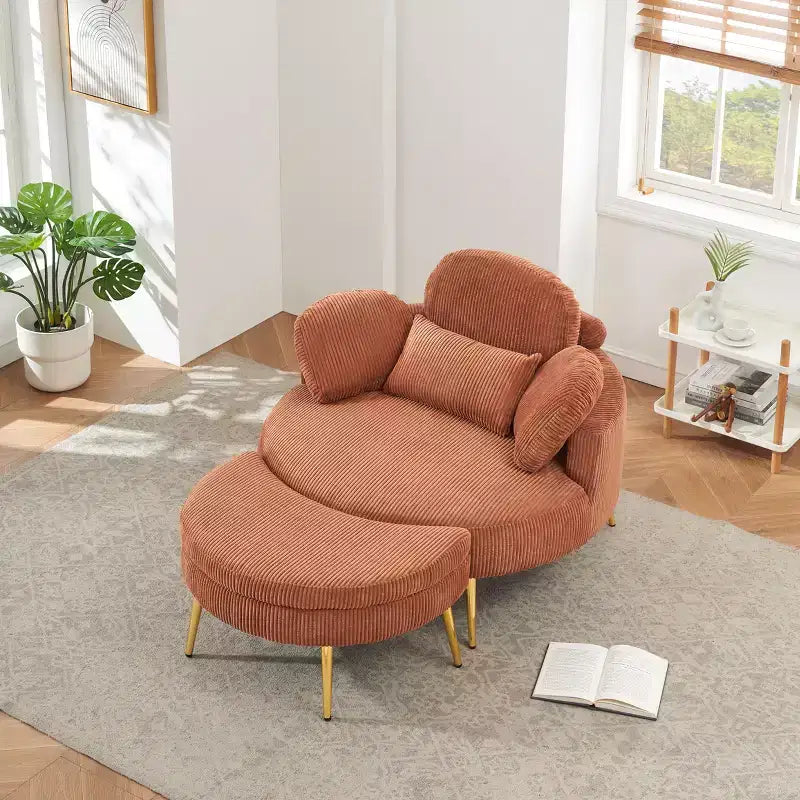 Canapé-lit moderne et compact avec pouf de rangement mobile, fauteuil rembourré pour salon, appartement