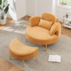 Canapé-lit moderne et compact avec pouf de rangement mobile, fauteuil rembourré pour salon, appartement