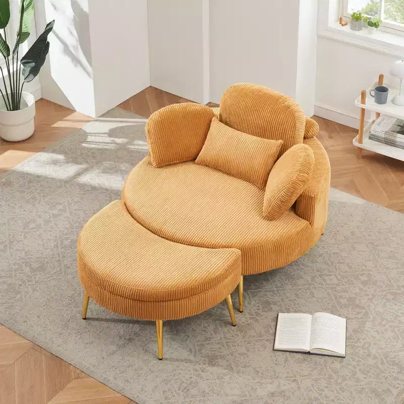 Canapé-lit moderne et compact avec pouf de rangement mobile, fauteuil rembourré pour salon, appartement
