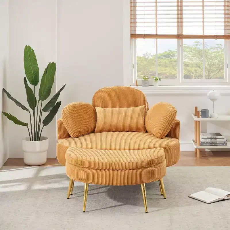 Canapé-lit moderne et compact avec pouf de rangement mobile, fauteuil rembourré pour salon, appartement