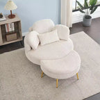Canapé-lit moderne et compact avec pouf de rangement mobile, fauteuil rembourré pour salon, appartement