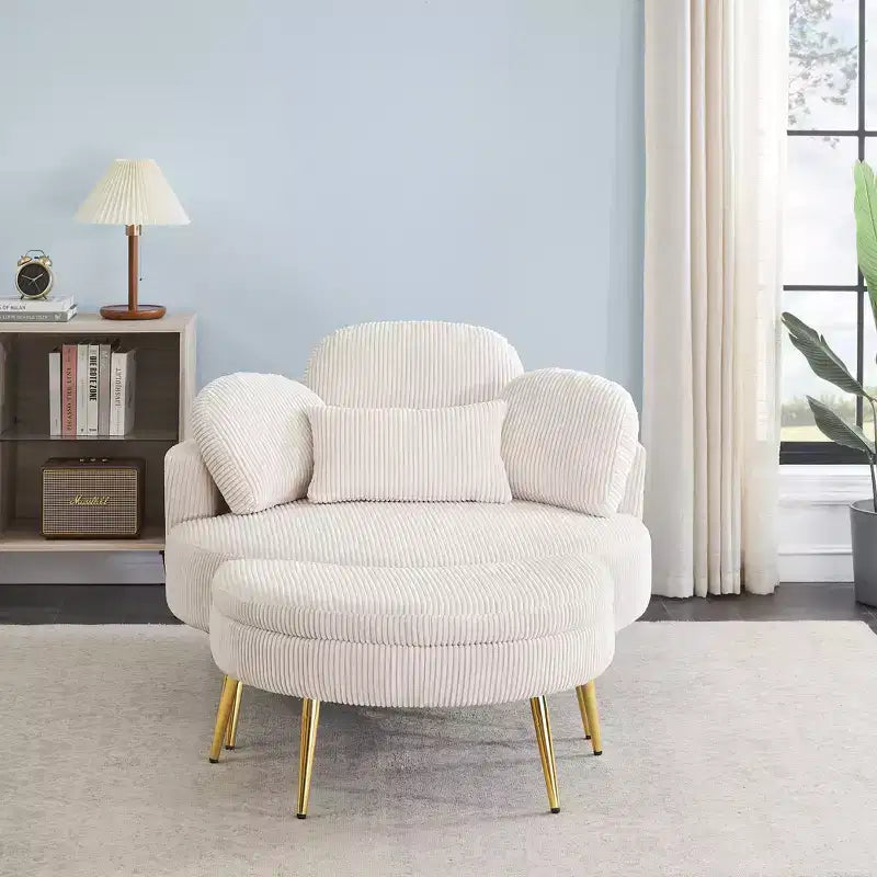 Canapé-lit moderne et compact avec pouf de rangement mobile, fauteuil rembourré pour salon, appartement