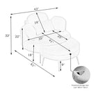 Canapé-lit moderne et compact avec pouf de rangement mobile, fauteuil rembourré pour salon, appartement