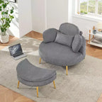 Canapé-lit moderne et compact avec pouf de rangement mobile, fauteuil rembourré pour salon, appartement