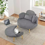Canapé-lit moderne et compact avec pouf de rangement mobile, fauteuil rembourré pour salon, appartement