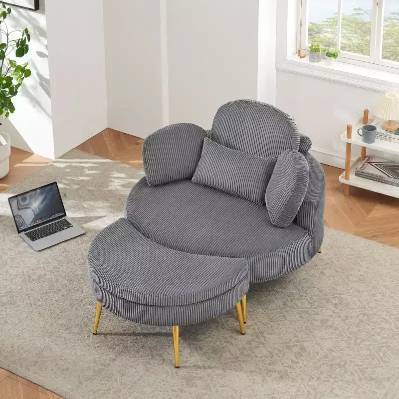 Canapé-lit moderne et compact avec pouf de rangement mobile, fauteuil rembourré pour salon, appartement