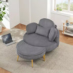 Canapé-lit moderne et compact avec pouf de rangement mobile, fauteuil rembourré pour salon, appartement