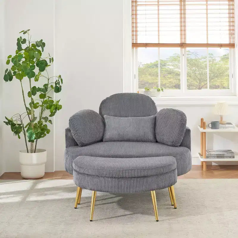 Canapé-lit moderne et compact avec pouf de rangement mobile, fauteuil rembourré pour salon, appartement