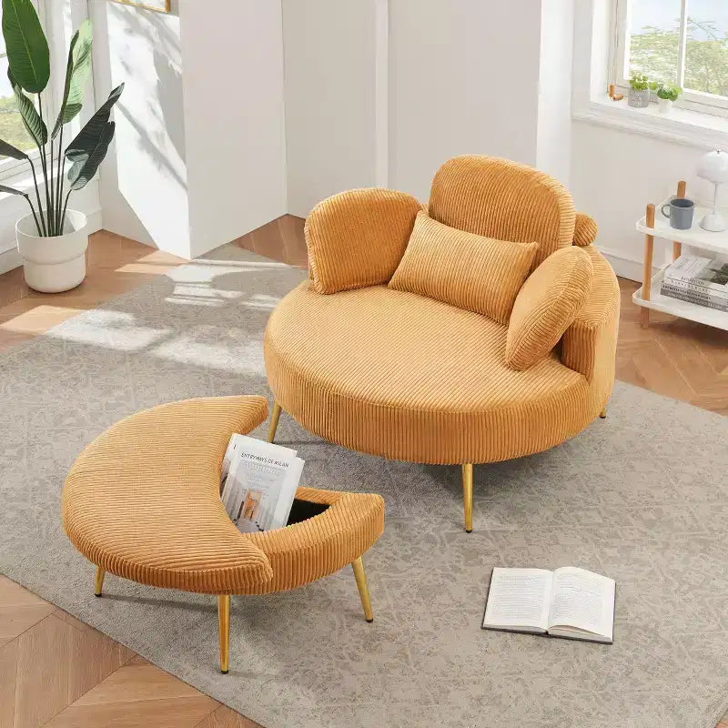 Canapé-lit moderne et compact avec pouf de rangement mobile, fauteuil rembourré pour salon, appartement