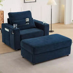 Canapé-lit moderne et confortable avec ottomane de rangement mobile, canapé rembourré à assise profonde pour salon