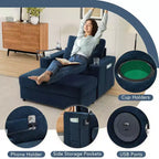 Canapé-lit moderne et confortable avec ottomane de rangement mobile, canapé rembourré à assise profonde pour salon