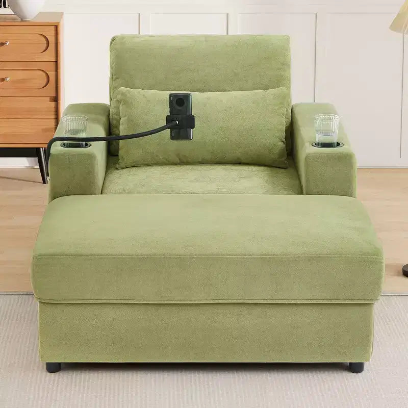 Canapé-lit moderne et confortable avec ottomane de rangement mobile, canapé rembourré à assise profonde pour salon