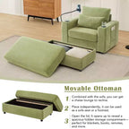 Canapé-lit moderne et confortable avec ottomane de rangement mobile, canapé rembourré à assise profonde pour salon