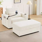 Canapé-lit moderne et confortable avec ottomane de rangement mobile, canapé rembourré à assise profonde pour salon