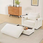 Canapé-lit moderne et confortable avec ottomane de rangement mobile, canapé rembourré à assise profonde pour salon