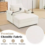 Canapé-lit moderne et confortable avec ottomane de rangement mobile, canapé rembourré à assise profonde pour salon