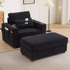 Canapé-lit moderne et confortable avec ottomane de rangement mobile, canapé rembourré à assise profonde pour salon