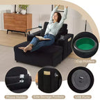 Canapé-lit moderne et confortable avec ottomane de rangement mobile, canapé rembourré à assise profonde pour salon