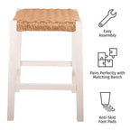 Tabouret de bar Newport en bois de 24 pouces avec assise en corde