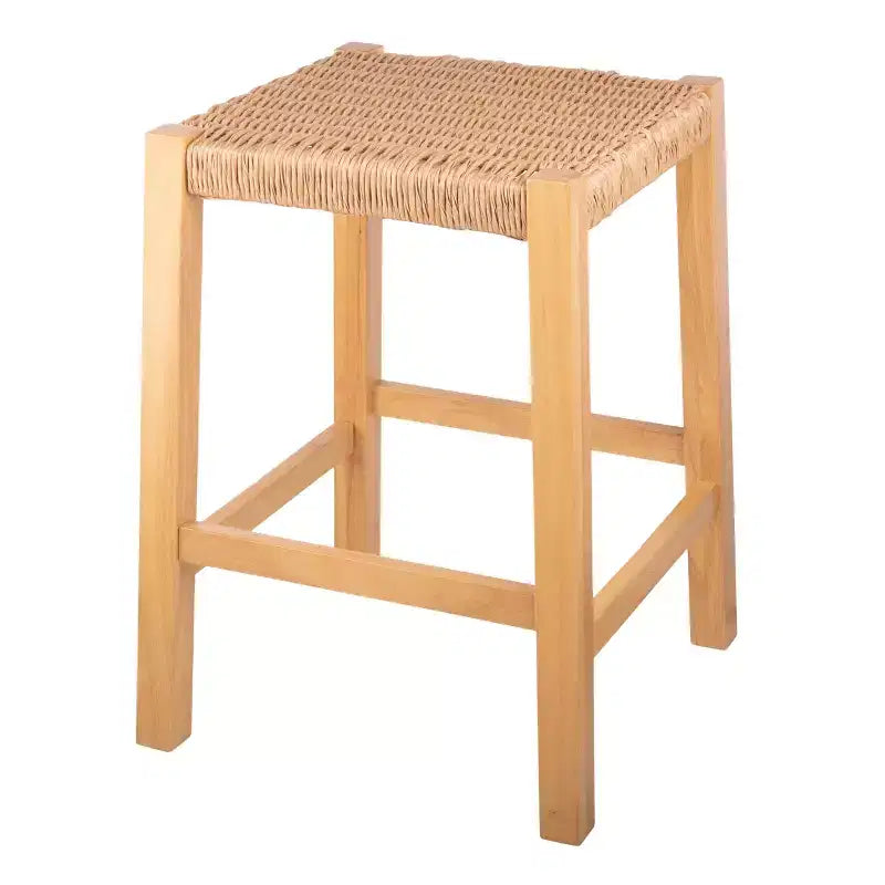 Tabouret de bar Newport en bois de 24 pouces avec assise en corde
