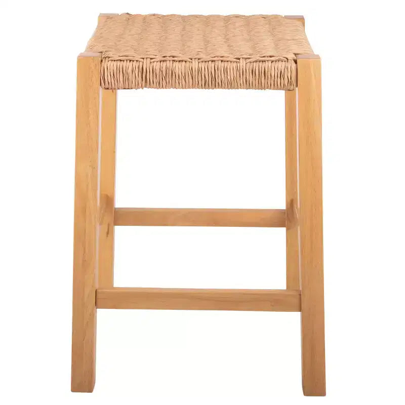 Tabouret de bar Newport en bois de 24 pouces avec assise en corde