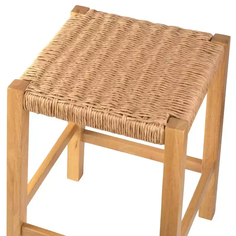 Tabouret de bar Newport en bois de 24 pouces avec assise en corde