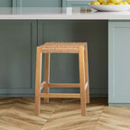 Alaterre Furniture Newport 24-Inch Wood Bar Stool with Rope Seat