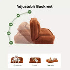 Grand pouf poire lit pour humain et chien avec 5 positions réglables, canapé 2-en-1 en chenille extra paresseux pour vous et vos animaux de compagnie