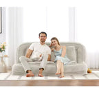 Grand pouf poire lit pour humain et chien avec 5 positions réglables, canapé 2-en-1 en chenille extra paresseux pour vous et vos animaux de compagnie