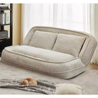 Grand pouf poire lit pour humain et chien avec 5 positions réglables, canapé 2-en-1 en chenille extra paresseux pour vous et vos animaux de compagnie