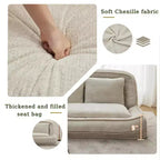 Grand pouf poire lit pour humain et chien avec 5 positions réglables, canapé 2-en-1 en chenille extra paresseux pour vous et vos animaux de compagnie