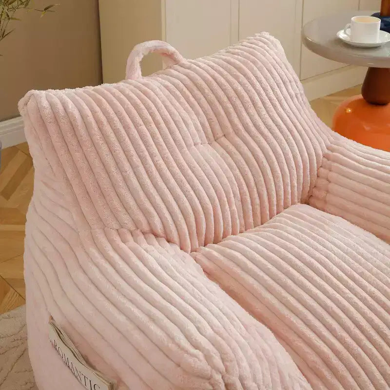 Fauteuil canapé pouf de sol en velours côtelé moelleux moderne avec accoudoirs et repose-pieds, chaise longue paresseuse pour salon, chambre à coucher