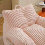 Fauteuil canapé pouf de sol en velours côtelé moelleux moderne avec accoudoirs et repose-pieds, chaise longue paresseuse pour salon, chambre à coucher