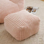 Fauteuil canapé pouf de sol en velours côtelé moelleux moderne avec accoudoirs et repose-pieds, chaise longue paresseuse pour salon, chambre à coucher