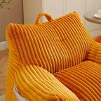 Fauteuil canapé pouf de sol en velours côtelé moelleux moderne avec accoudoirs et repose-pieds, chaise longue paresseuse pour salon, chambre à coucher