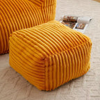 Fauteuil canapé pouf de sol en velours côtelé moelleux moderne avec accoudoirs et repose-pieds, chaise longue paresseuse pour salon, chambre à coucher