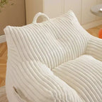 Fauteuil canapé pouf de sol en velours côtelé moelleux moderne avec accoudoirs et repose-pieds, chaise longue paresseuse pour salon, chambre à coucher