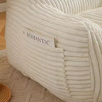 Fauteuil canapé pouf de sol en velours côtelé moelleux moderne avec accoudoirs et repose-pieds, chaise longue paresseuse pour salon, chambre à coucher